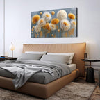 Abstract White Flower Wall Art Golden Floral Pictures Wall Decor Neutral Flowers Canvas Painting Boho Blossom Posters Print Nature Botanical Artwork Bedroom Living Room Home Decoration 29.53x57.87