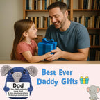 Dad Gifts from Daughter Son, Handmade Crochet Elephant Doll, Cute Emotional Support Animal Gift for Dad, Inspirational Love You Gift, Birthday Idea