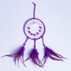 DIY Dream Catcher Beginner Kit, Making Dream Catcher Supplies Include Metal Hoop, Feathers, Faux Suede Cord, Thread, Wood Beads (Violet)
