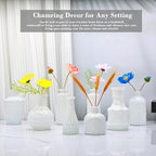 Brajttt Glass Bud Vase Set of 18,Small Glass Vintage Vases for Flowers,White Bud Vases in Bulk for Rustic Wedding Decor,Table Centerpieces,Decor Centerpiece for Bathroom
