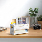 DRASTAR Magazine Holder, Bathroom Magazine Rack Floor, Wood Magazine Holder, Storage Holder for Book File Newspapers, Retro White