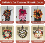 Wreath Door Hanger, Black Wreath Hanger for Front Door, Adjustable Wreath Hanger from 15 to 25 Inches Wreath Hangers, Metal Doors Wreath Hangers for Christmas, Spring, Easter Decorations Wreaths