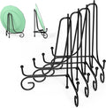 8 Inch 4 Pack Iron Display Stand, Metal Easel Stand for Picture Frame, Black Wire Iron Easel Plate Holder Dish Stand for Displaying Pictures, Decoration Plates, Books Dishes and Arts