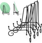 8 Inch 4 Pack Iron Display Stand, Metal Easel Stand for Picture Frame, Black Wire Iron Easel Plate Holder Dish Stand for Displaying Pictures, Decoration Plates, Books Dishes and Arts