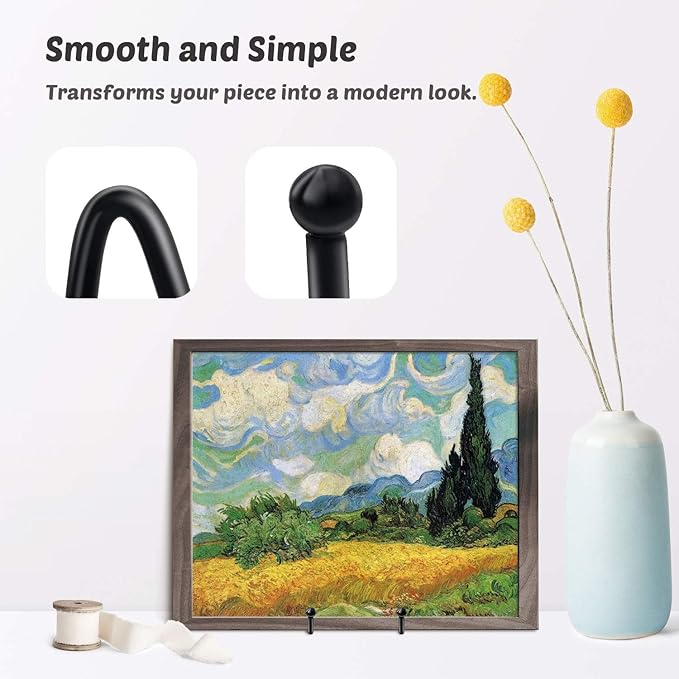 Mocoosy 2 Pack 4 Inch Plate Stands for Display - Black Iron Easel Plate Holder Display Stands Metal Frame Holder Stands for Pictures, Photo, Decorative Plate Dish and Tabletop Art