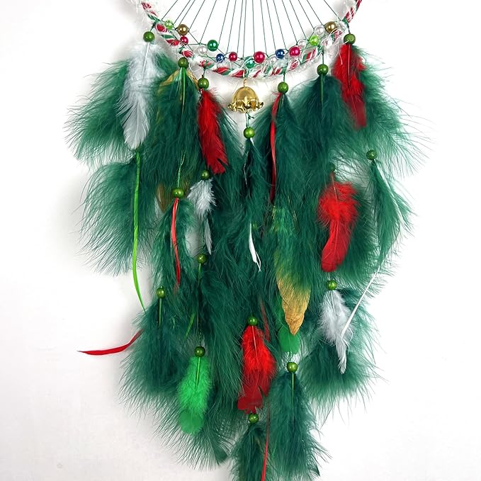 Christmas Star Dream Catcher Handmade Christmas Dreamcatcher Hanging Decoration Home Wall Decoration Craft Ornament