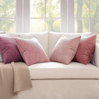MIULEE Pack of 4 Purple Pink Valentines Corduroy Decorative Throw Pillow Covers 20x20 Inch Soft Boho Striped Pillow Covers Modern Farmhouse Spring Home Decor for Sofa Living Room Couch Bed