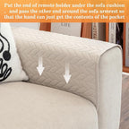 Sofa Armrest Organizer Arm Chair Caddy for Recliner, Remote Control Holder for Recliner, Non-Slip Armchair Caddy with 6 Pockets Storage for Magazine, Tablet, Phone, Beige