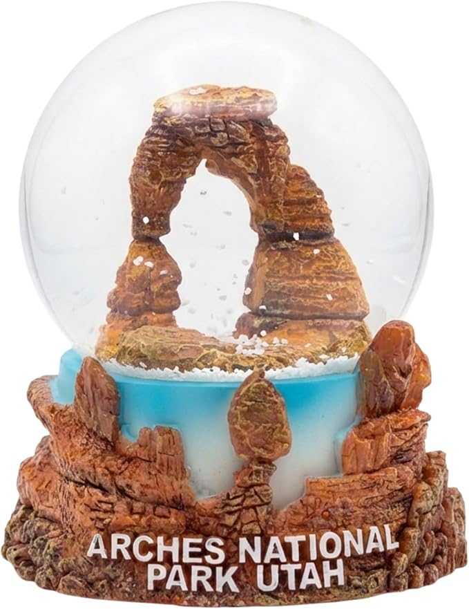 Arches National Park Snow Globe Utah Souvenir Delicate Arch Red Rock Canyon Collectible Desk Decor Gift 3.5 Inch