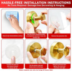 4 Pack Suction Cup Wreath Hanger, 2025 New No Drill Suction Cup Hooks for Door Wreaths, Reusable Holder for Glass Window, Door, Fall, Halloween, Christmas, Welcome Sign(Gold)
