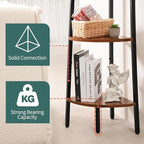 Yoobure Corner Shelf, 5-Tier Corner Bookshelf with Metal Frame & Wood Ladder Shelves - Display Shelf & Tall Bookcase, Plant Stand for Home Decor - Bedroom, Living Room, Office