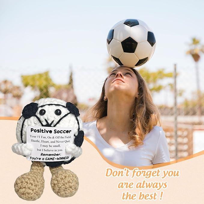 Handmade Soccer Ball Figurine - Motivational Sports Decor,Inspirational Gift for Soccers Lovers,Fans,Players,Best Friend,Teammate,Home Office Desk Accent with Soccer Spirit & Passion