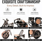 Handmade Metal Motorcycle Model - Motorcycle Gifts for Men & Women, Biker Enthusiast Figurine – 6" Vintage Motorcycle Decor for Man Cave, Home & Office