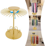 Freestanding Scarf Display Stand Up to 30lbs Capacity, Height Adjustable Scarf Holder Organizer Gold Exquisite Tie Organizer Hanging Rack for Boutique Home Shopping Malls Apartments