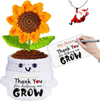 Teacher Appreciation Gifts, Thank You Teachers Gift, End of Year Teacher Gifts, Personalized Graduation Father's Day Birthday Gift for Teachers Mentor Coworker Senior, Handmade Crochet Sunflower Doll