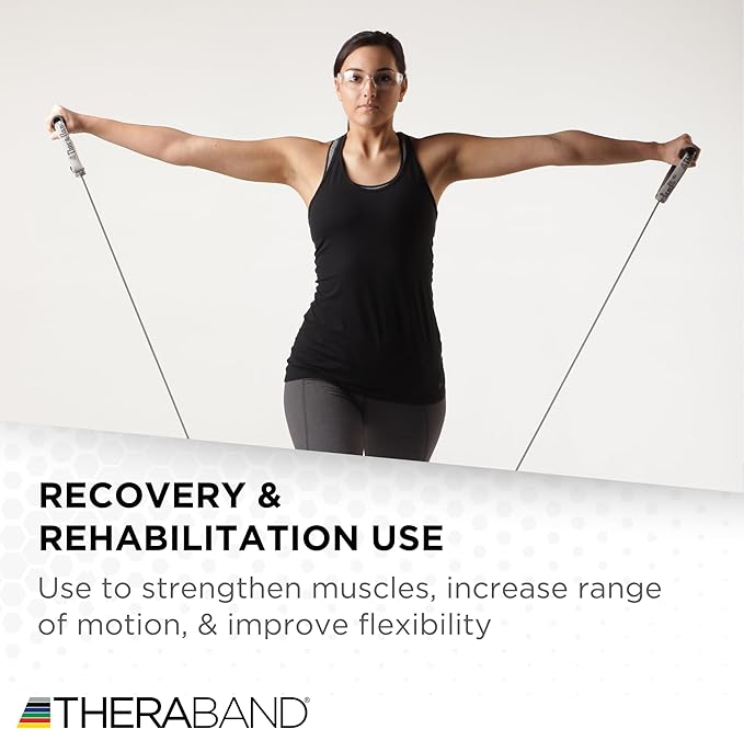 THERABAND Latex Resistance Tubing, Red, Medium Level 2, 100 ft Roll, Professional Grade Resistance Band for Exercise, Upper and Lower Body Workouts, Cut-to-Length, Color-Coded Levels