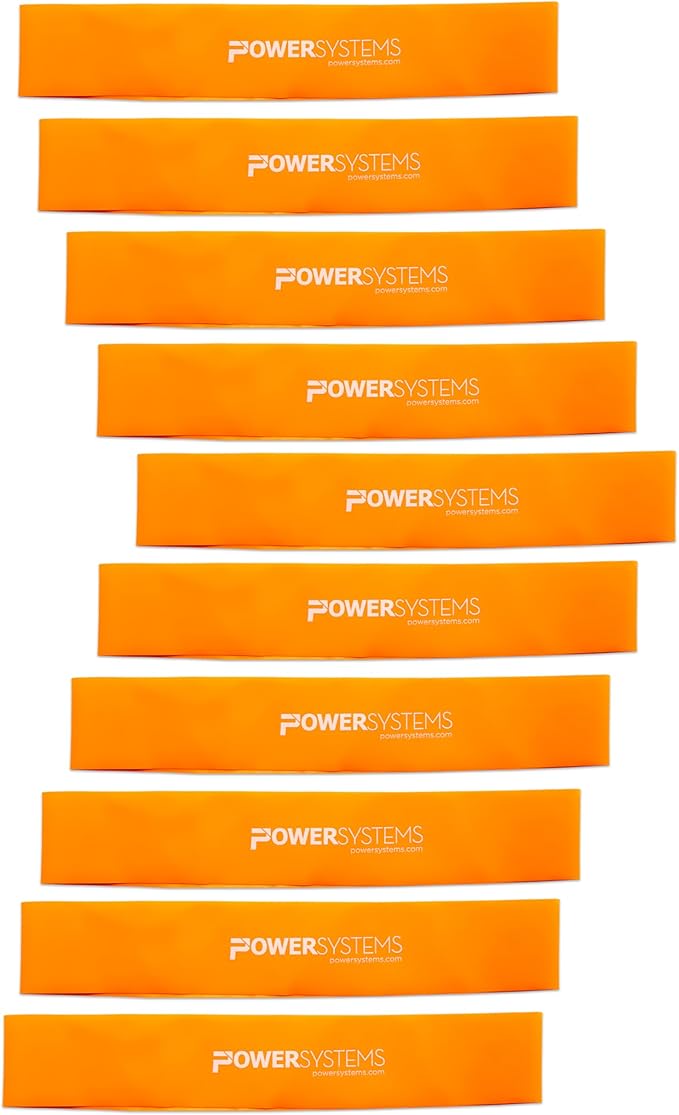 Power Systems Versa Loop Resistance Bands, 10-Pack – Color-Coded Exercise Bands for Workout, Strength Training, Physical Therapy