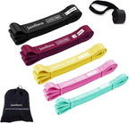 Premium Latex Free Resistance Bands for Working Out - Set of 5 + Carrying Bag | Non Latex Pull Up Loop Workout Bands Resistance for Women and Men | Stretching, Exercise and Muscle Training