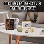 Bonsicoky 20 Pack Mini Clear Acrylic Easel Display Stands - Durable Display Holders for Coins, Card, Medals, and Collectibles - 1.4 Inch Tall