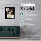 Creative Picture Frames 6.75 x 9.25 Magazine Theatre Show Frame with Full-Strength Glass, Holds Up To A 1/4" Thick Media with Installed Hangers for Easy Mounting, 8x12 Black Frame with Black Mat