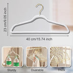 VSV stoage Clear Clothes Hangers 16", 40 Pack Plastic Coat Hanger for Adult Closet, Bling Thin Hangers with Swivel Gold Hook, Notched Shoulders Perchas - Clothing Rack for Bridesmaid Dresses