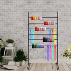 7 Tiers Rolling Display Tie & Scarf Rack Towel Belt Pants Hangers Ribbon Organizer Hijab Stand, Floor Standing Tie Scarves Hanging Rack Necktie Holder for Home Commercial Clothing Retail Store