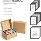15 Pack Picture Frames Collage Wall Decor, Black Frame Set with 3pcs 8x10, 6pcs 5x7, 6pcs 4x6 for Gallery Display, Wall Mounting & Tabletop, Bulk Photo Frames for Living Room Decor