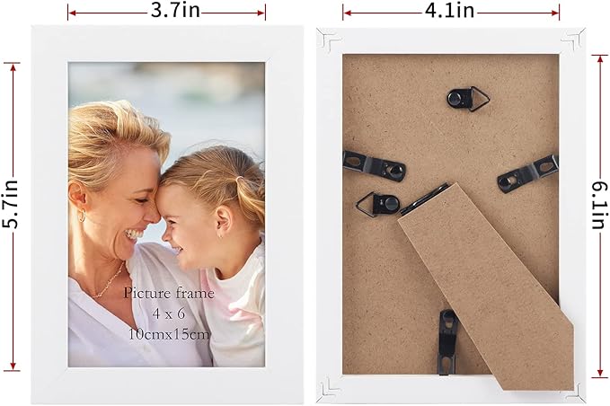 Lyeasw 4x6 Picture Frames White 12 Pack, Multi 4 by 6 Photo Frame with HD Glass for Wall Mount or Tabletop Display