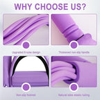 Pedal Resistance Bands with Handles, Upgrade 6-Tubes Manual Tension Training Pedal, Natural Rubber Multifunction Fitness Bands for Abdomen/Waist/Arm/Leg Stretching Slimming Training (Purple)
