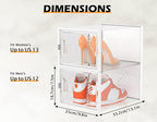 Shoe Storage, 12 Pack X-Large Shoe Organizer for Closet, Shoe Boxes Clear Plastic Stackable Shoe Storage Boxes for Size 13