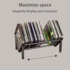 Vinyl Record Storage,80-100 LP Scalable Vinyl Record Holder,Retro Style Organizer,Metal Album Storage Rack for Magazine,Files,Book,Albums & Office Storage(Black)