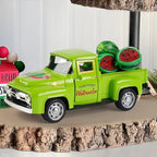 Watermelon Truck Decor, Vintage Green Pickup Truck with Farm Fresh Watermelon, Summer Farmhouse Tiered Tray Decor, Rustic Kitchen Tabletop Decorations for Home Office