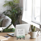 Inspirational Christian Desk Decor, Be Still And Know That I Am God Eucalyptus Sign, Desk Decorations For Office Home Living Room Bathroom, Eucalyptus Shelf Decor, Wooden Plaque With Stand (09)