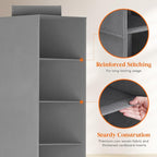 Lifewit Hat Organizer for Baseball Caps, Hat Rack Hanging Storage, Non-Woven Fabric Display Shelf Holds Up to 40 Hats, Cap Holder Hanger for Closet, Bedroom, 10 Compartments, Gray, 1 Pack