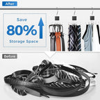Belt Hanger, 2PCS Belt Organizer for Closet 360° Rotatable Max 48 Belt Storage Rack Space Saving Closet Organizers and Storage for Belt, Bra, Tank Top, Tie, Scarf, Purse