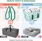 BALEINE 2-Pack Oversized Moving Bags with Reinforced Handles, Heavy-Duty Storage Tote for Clothes, Moving Supplies (Clover, 2-Pack)