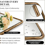 ANDY STAR Hand-Forged Gold Bathroom Mirrors for Wall, 30x40 Inch Vintage Solid Steel Metal Frame Bathroom Vanity Mirror, Antique Rounded Rectangle Wall Mirror, Hangs Horizontally or Vertically