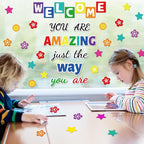 Classroom Bulletin Board Decoration Set Welcome Banner Wall Door Decor Colorful Classroom Decorations for Kindergarten Preschool Elementary Middle School (Welcome, You’re Amazing just The Way You are)