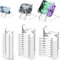 Lyellfe 30 Pieces Rock Display Stand, Mini Acrylic Easel Stand in Assorted 3 Size, Clear Plate Holder Display Stand for Coins, Trading Cards, CDs or Other Collections