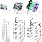 Lyellfe 30 Pieces Rock Display Stand, Mini Acrylic Easel Stand in Assorted 3 Size, Clear Plate Holder Display Stand for Coins, Trading Cards, CDs or Other Collections