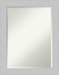 Amanti Art White Wall Mirror 28x22 Shiplap White Rectangle Bathroom Mirror for Wall Decor Living Room, Medium Cottage Wood Frame, Hangs Horizonally and Vertically, Bathroom Decor, Beveled Edge