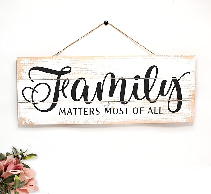 Family matters most of all, Family Kitchen Sign, Rustic Kitchen Decor, Vintage Kitchen & Dinning Room Decor, Farmhouse Wall Art - ARTSWAVE