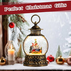 Gnome Christmas Snow Globe, Gnome Musical Snow Globe Lantern Lights with 6H Timer Battery & USB Powered, Retro Style Holiday Glitter Globe for Xmas Home Decoration Holiday Party Gifts