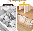 4 Pack Drawer Dividers for Clothes, 3.94" High 11.05"-17.32" Adjustable Expandable Dresser Drawer Organizer, Clear Plastic Separators for Dresser, Baby Clothing, Underwear, Cosmetic