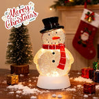 Christmas Snow Globe Snowman Lighted Musical Glitter Globe Battery Operated or USB Powered with Timer Water Glittering Snowing Globe for Christmas Party Home Table Decorations Gifts (Snowman)