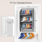 Over the Door Hat Rack - 3-Layer Design Hat Organizer Holds 30-36 Hats with 10 Hooks, Ideal Hat Rack for Door, Over the Door Organizer for Closet, Apartment, Bedroom, Dorm, 2 Pack, Grey