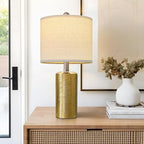 G-SAFAVA 20.5" Small Table Lamps for Living Room Lamp Single Ceramic Lamps for Bedroom Bedside Lamps Modern Boho Lamps for Night Stands Farmhouse Nightstand Lamp Side End Table Lamp, Gold