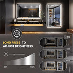 LOAAO 55"X40" LED Mirror for Bathroom, Lighted Bathroom Mirror with Lights, Anti-Fog, Dimmable, Memory Function, Clear Reflectionn