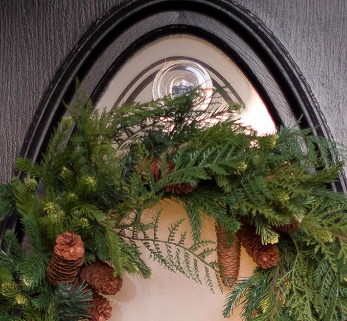 Your Little Lovely Christmas Wreath Holders Holiday Hangers – Suction Cup Hooks Glass Window Door Home Kitchen Hooks Supplies Decorations