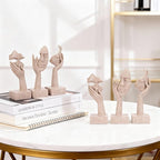 olirum 3 Pcs Thinker Large Statue Set - Resin Sandstone Art Abstract Home Accent Figurines for Living Room, Bedroom, Shelves, Office Desktop, Coffee Table Decor, Gift for Women (3 Pcs Sandstone, 9")